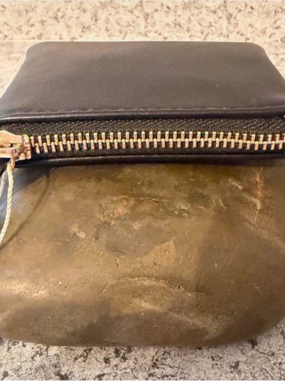 NWT Madison West Mirror Mirror Coin Purse Gold Black Zippered Pouch Wallet